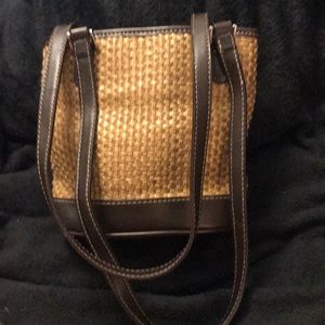 Straw/. Dark brown leather Liz Claiborne